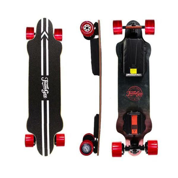 Teamgee H20 electric skateboard with red wheels