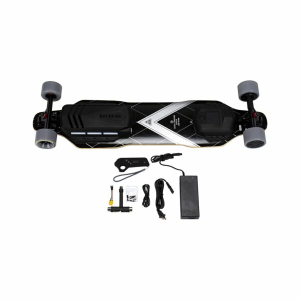 Backfire G3 electric skateboard conponents in box