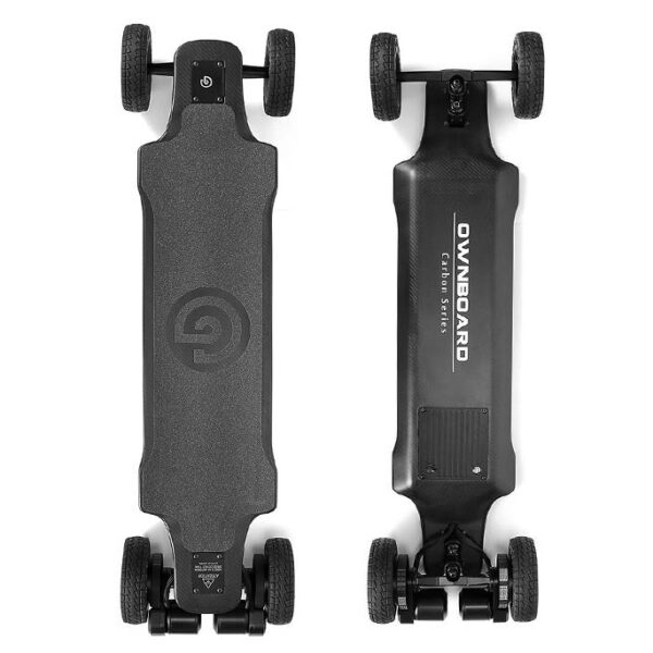 Ownboard Carbon AT electric skateboard top of deck and underneath