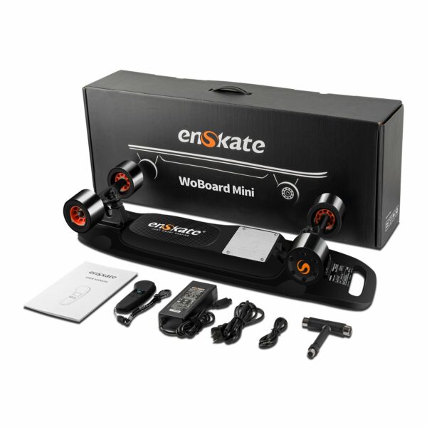 enSkate Woboard Mini electric skateboard contents in box