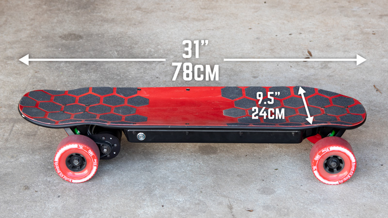 BKB DIY Electric Skateboard Kit - Deck Dimensions