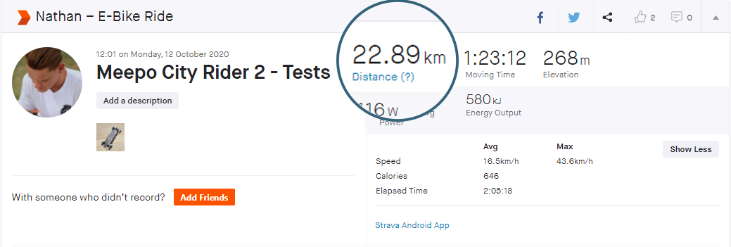 Meepo City Rider 2 Range Test Data