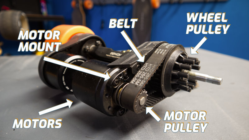 motor with belt