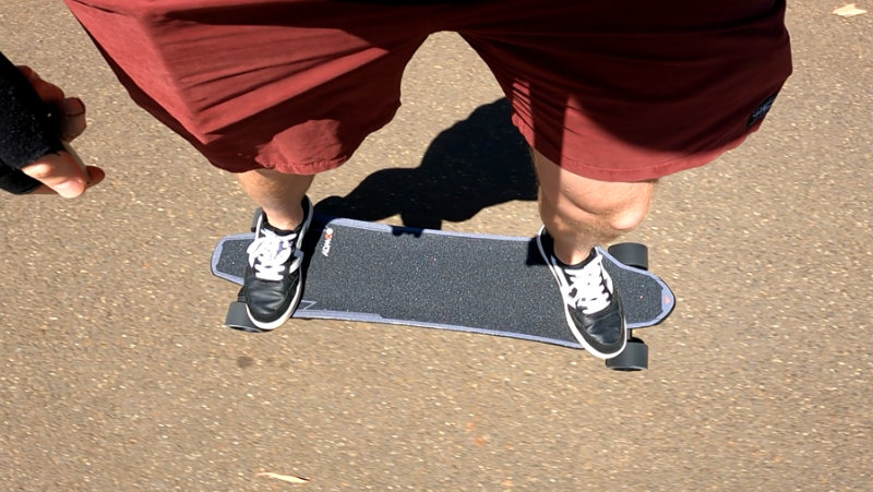 riding the Exway X1 Max electric longboard