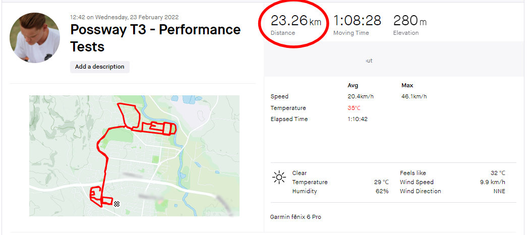 Possway T3 range test results