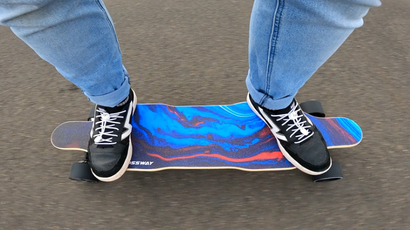 standing on the possway v4 pro with universe griptape