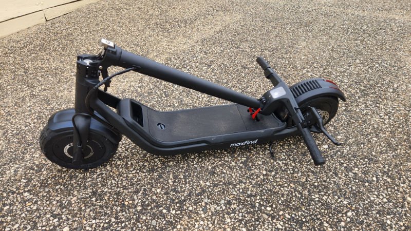 the electric scooter folded up